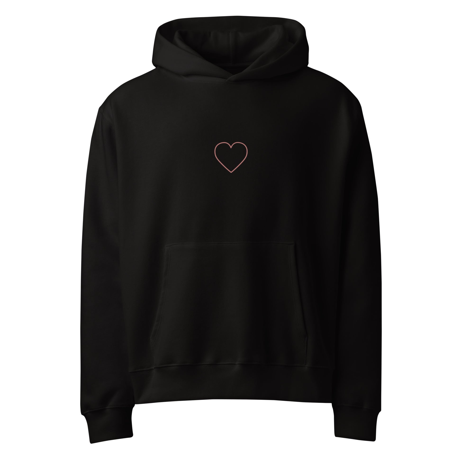 Just an Average Heart oversized unisex hoodie featuring a minimalist heart design representing chronic and invisible conditions awareness