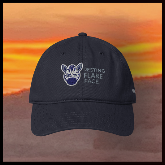 black hat with logo and desert background