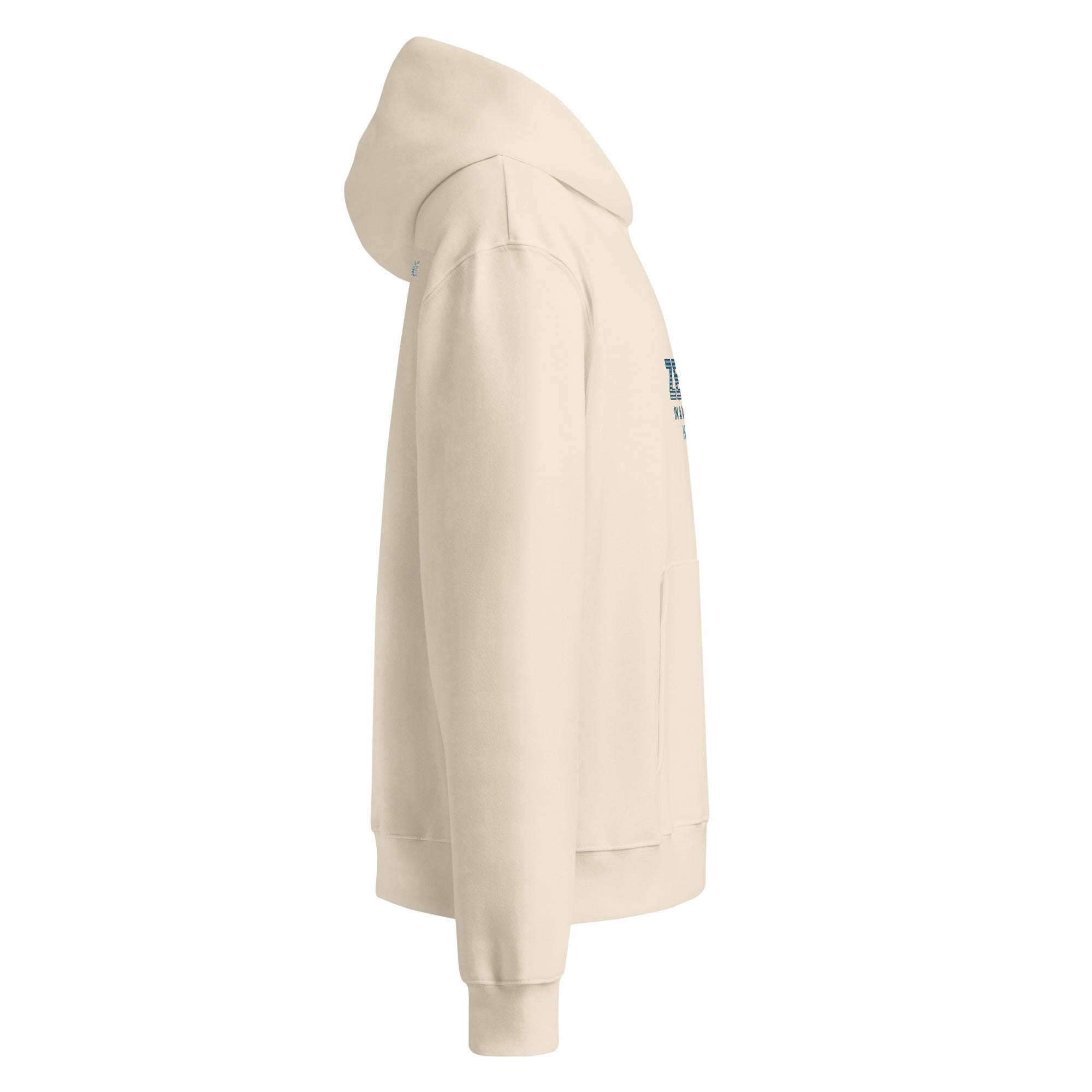 Beige Chronic Illness Awareness hoodie with a "Zebra In A world Full of Horses" logo on the chest pocket against a white background