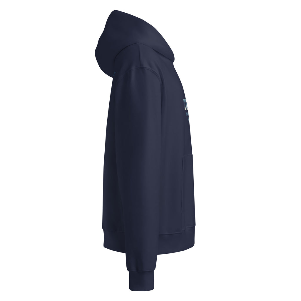 Navy awareness hoodie on a white background