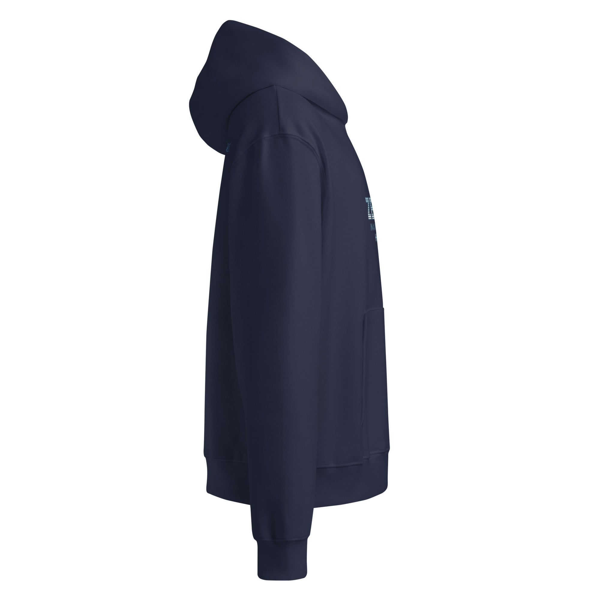 Navy awareness hoodie on a white background